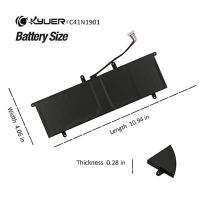 K KYUER 70Wh C41N1901 Baterie pro notebooky Asus ZenBook Duo 14 UX481 UX481F UX481FL UX481FA UX481FLY UX4000F UX4000FL UX481FL-B